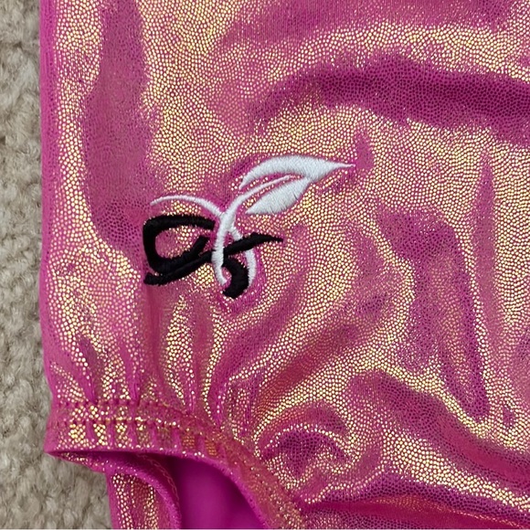Bundle of 2 GK Gymnastics Bodysuit Leotards - Pink Shimmer; Red w/ Black Velvet - Picture 8 of 8